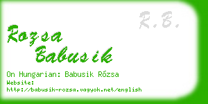 rozsa babusik business card